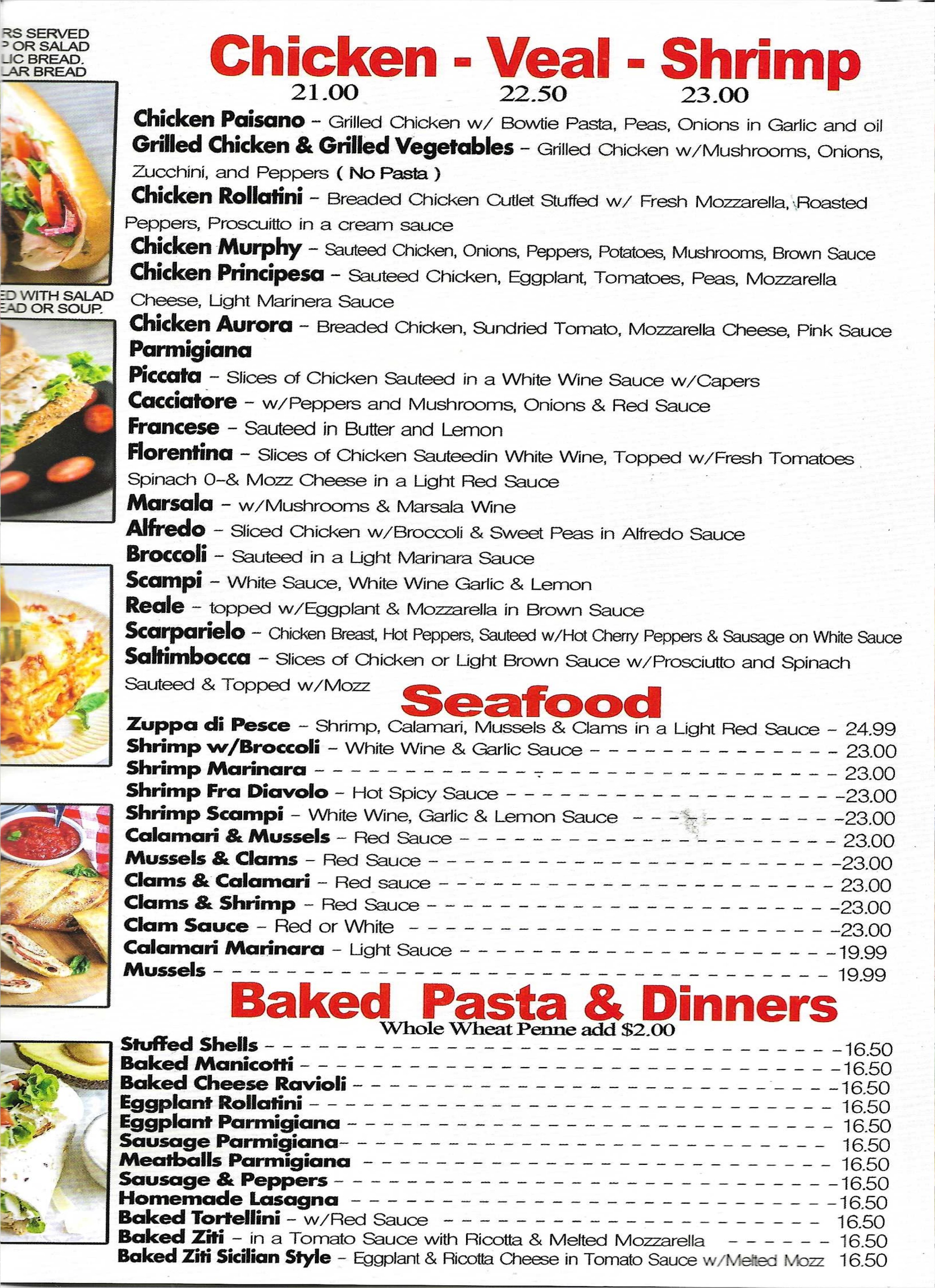 Menu - Welcome Paisano's Pizza Restaurant